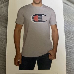 NWT Champion mens classic jersey t shirt XL Heather gray Short Sleeve logo